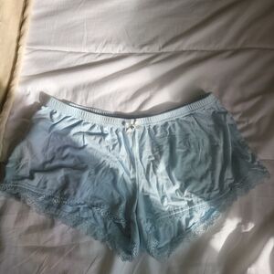 Edikted Light Blue Lace Trim Sleep Shorts